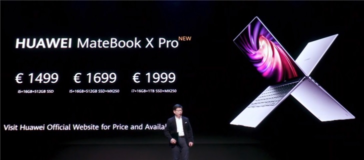 华为发布新款MateBook X Pro