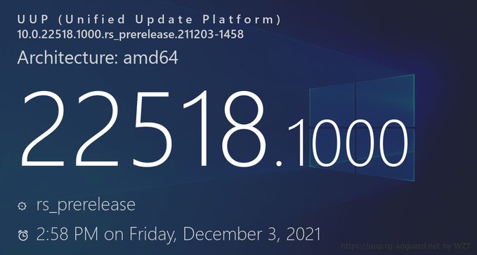 微软最新22518.1000预览版Win11发布！