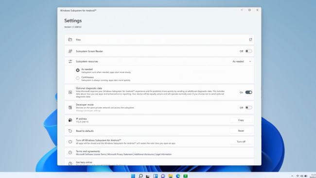 微软发布“Win11 安卓子系统”开发者文