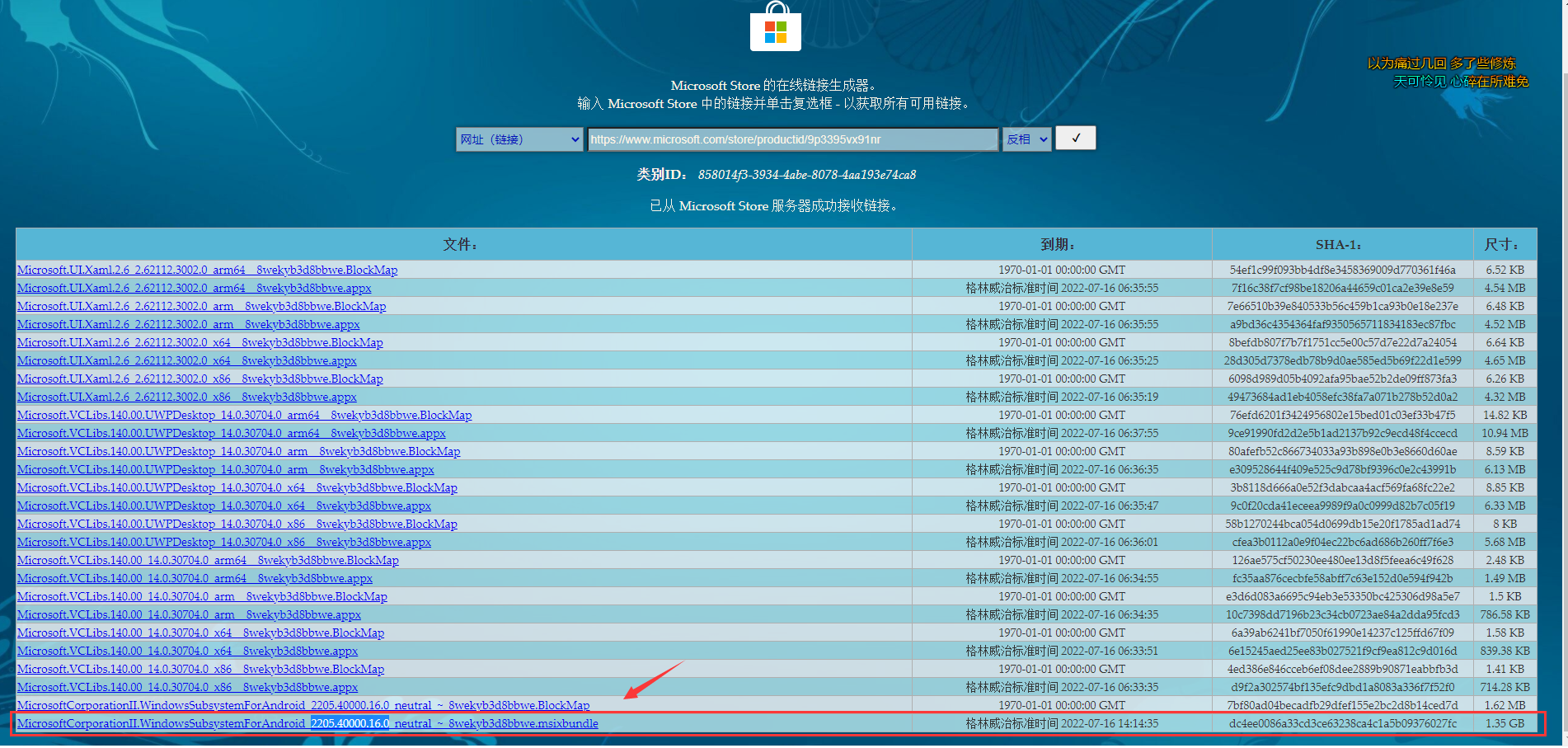 Win11安卓子系统2205.40000.16.0