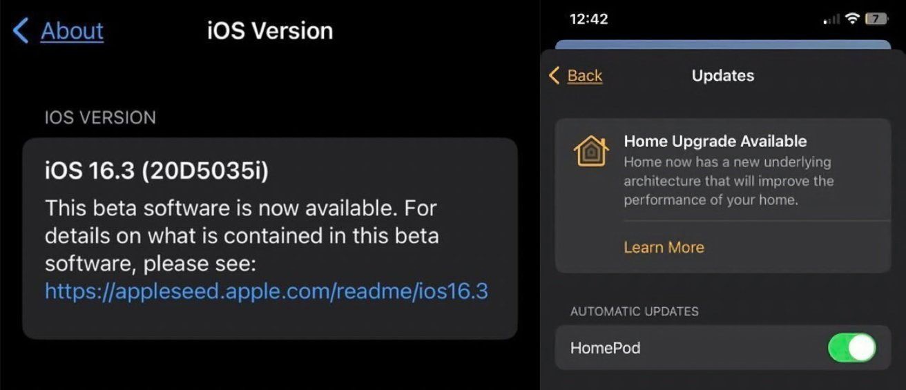 苹果在 iOS 16.3 Beta 2 版本中重新推送 Home 新架构